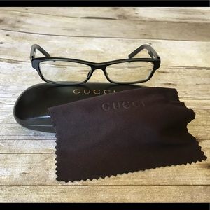 Gucci black plastic eyeglass frames